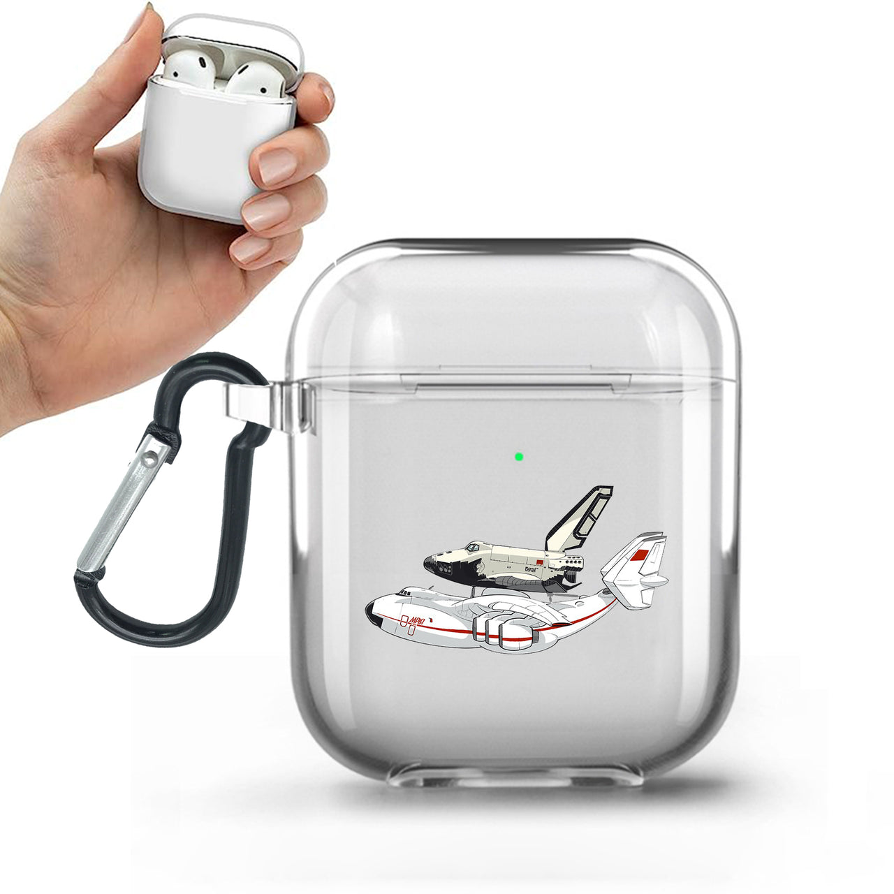 Buran & An-225 Designed Transparent Earphone AirPods Cases