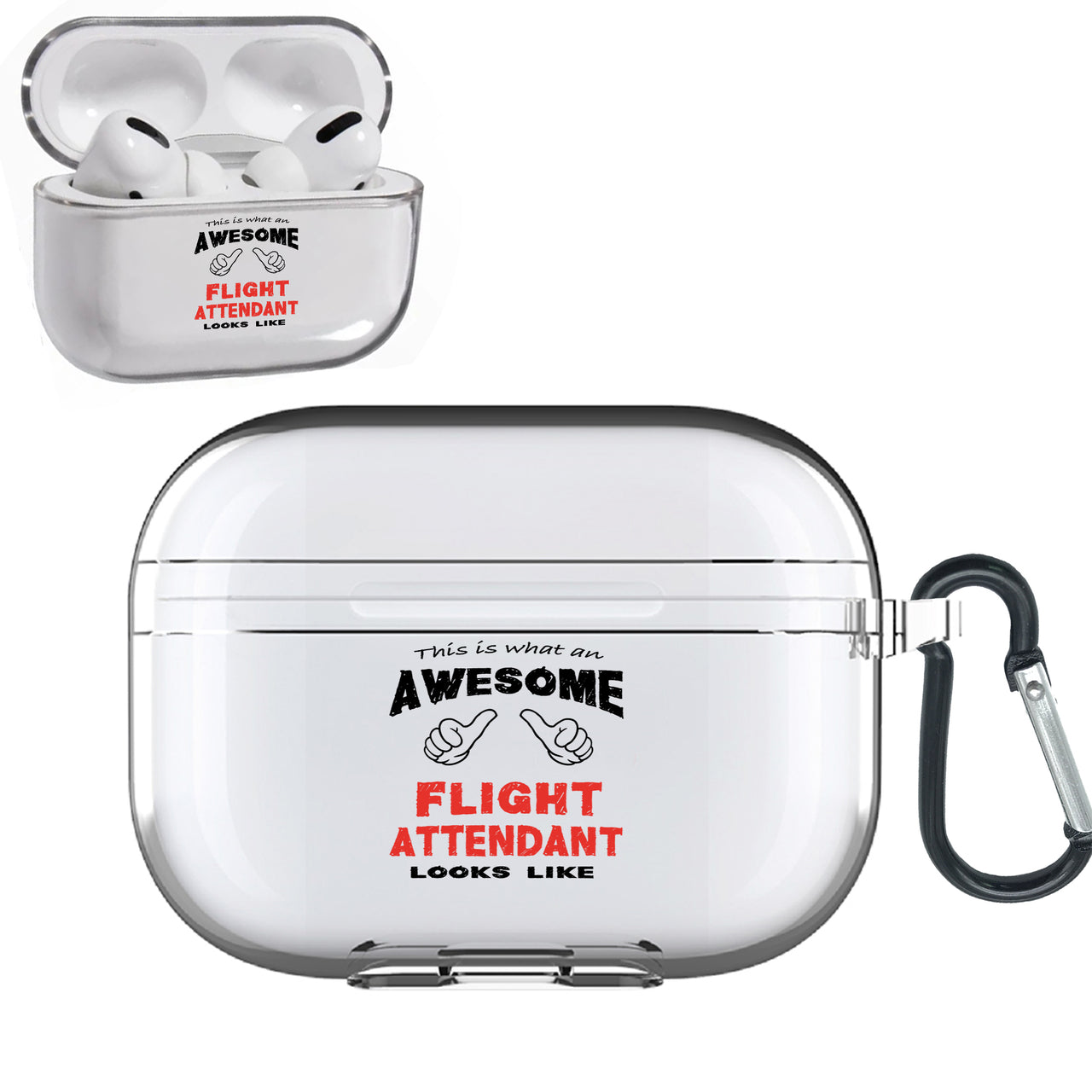 Flight Attendant Designed Transparent Earphone AirPods "Pro" Cases