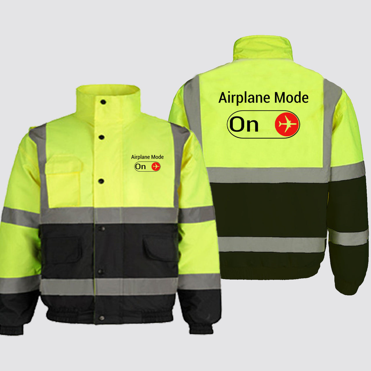 Airplane Mode On Designed Reflective Winter Jackets