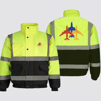 Thumbnail for Colourful 3 Airplanes Designed Reflective Winter Jackets