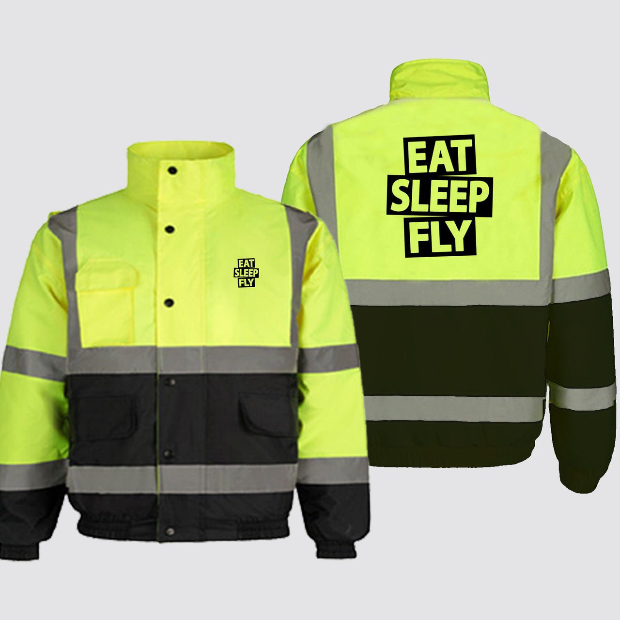 Eat Sleep Fly Designed Reflective Winter Jackets