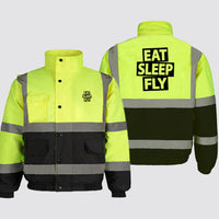 Thumbnail for Eat Sleep Fly Designed Reflective Winter Jackets