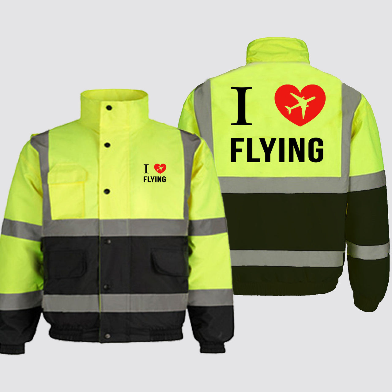 I Love Flying Designed Reflective Winter Jackets