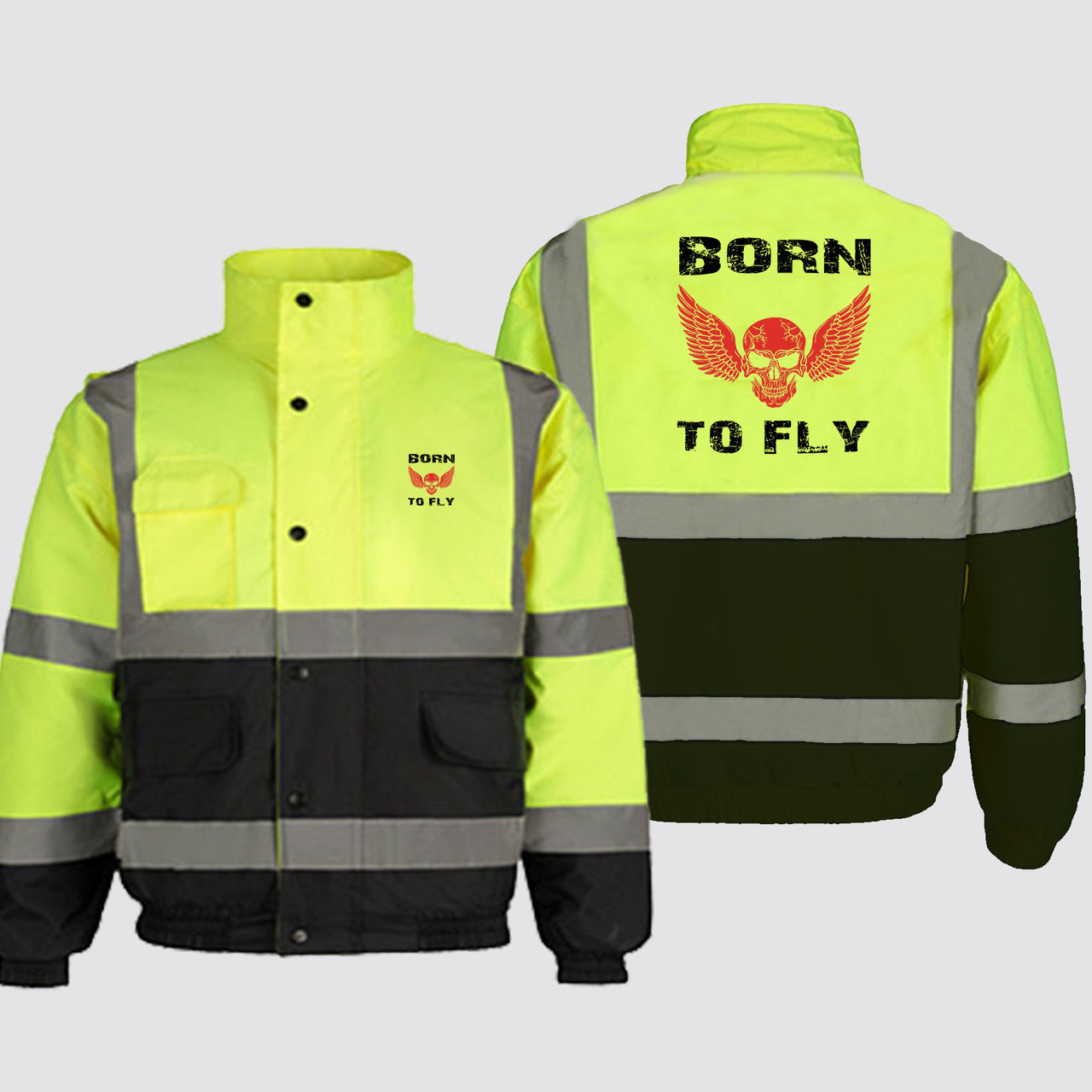 Born To Fly SKELETON Designed Reflective Winter Jackets