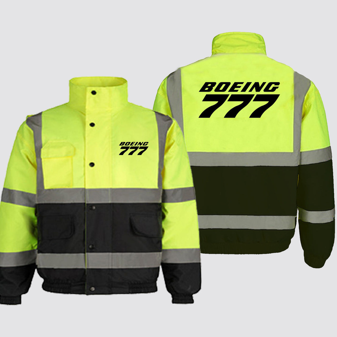Boeing 777 & Text Designed Reflective Winter Jackets