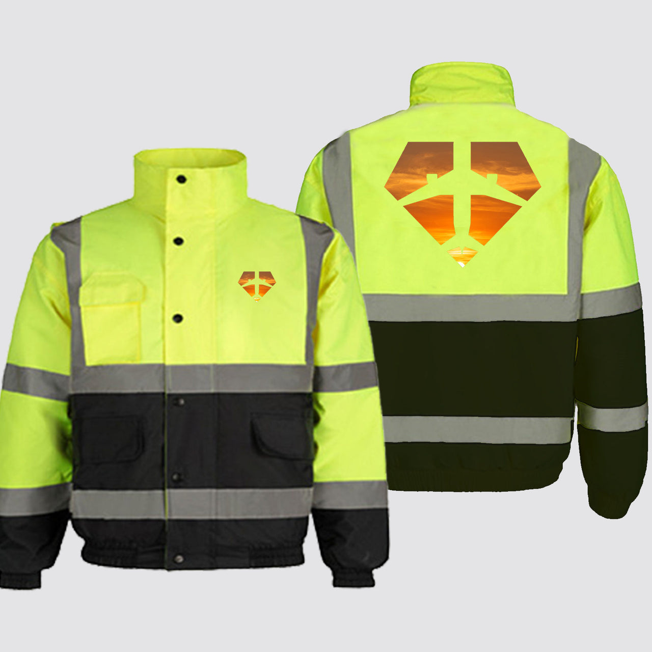 Supermen of The Skies (Sunset) Designed Reflective Winter Jackets