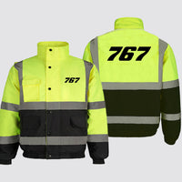 Thumbnail for 767 Flat Text Designed Reflective Winter Jackets