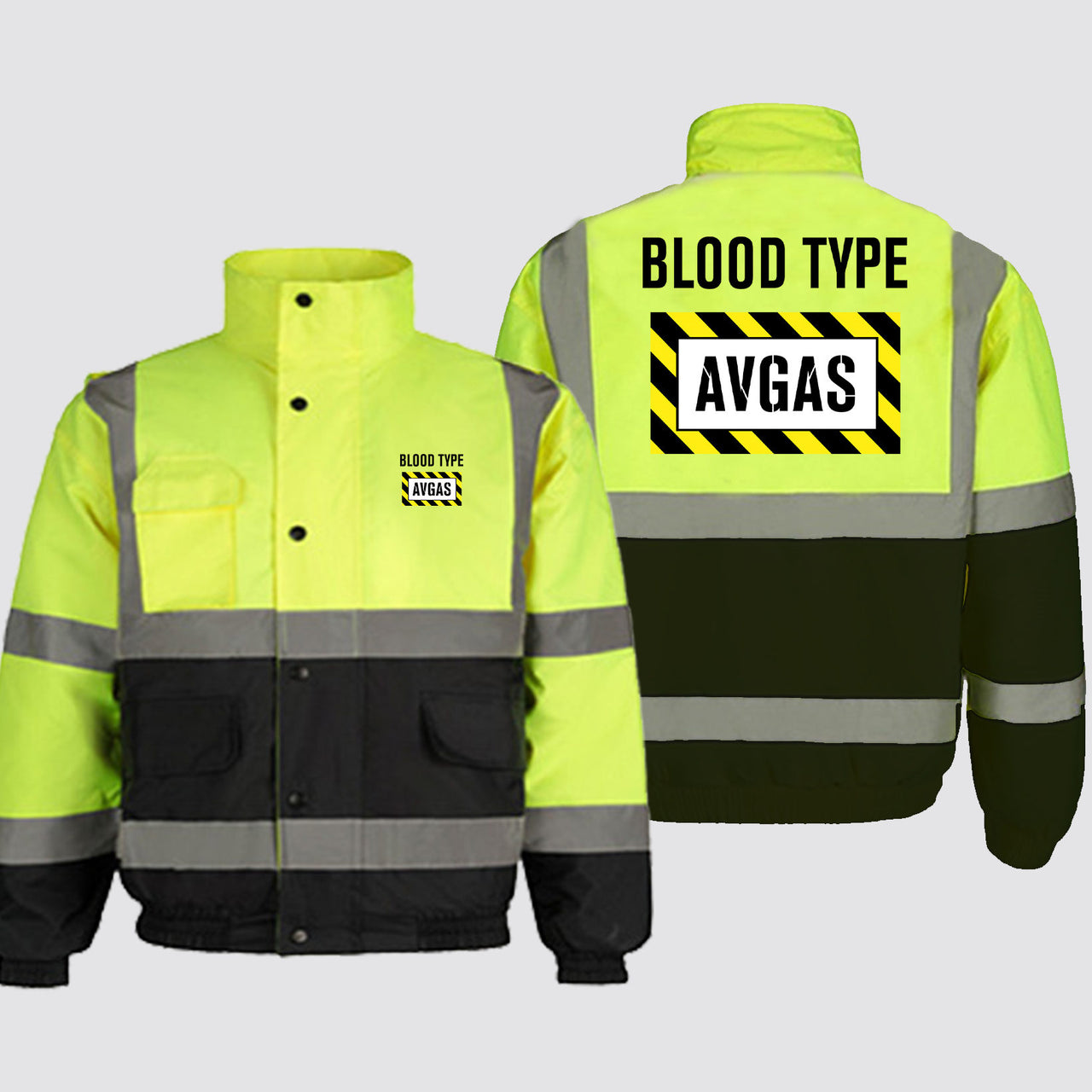 Blood Type AVGAS Designed Reflective Winter Jackets