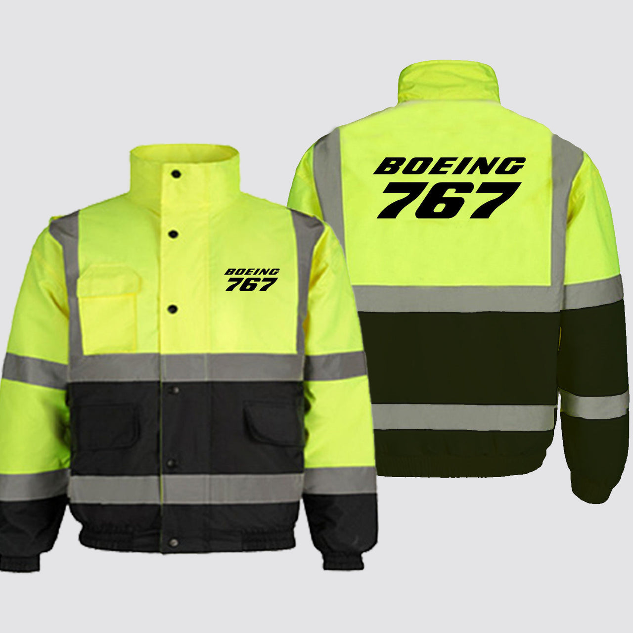 Boeing 767 & Text Designed Reflective Winter Jackets