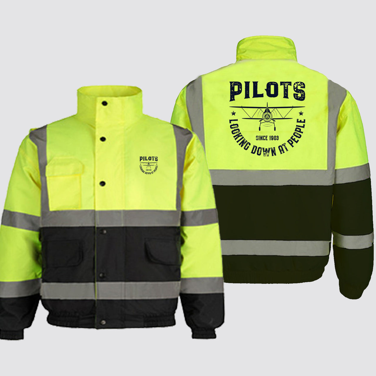 Pilots Looking Down at People Since 1903 Designed Reflective Winter Jackets