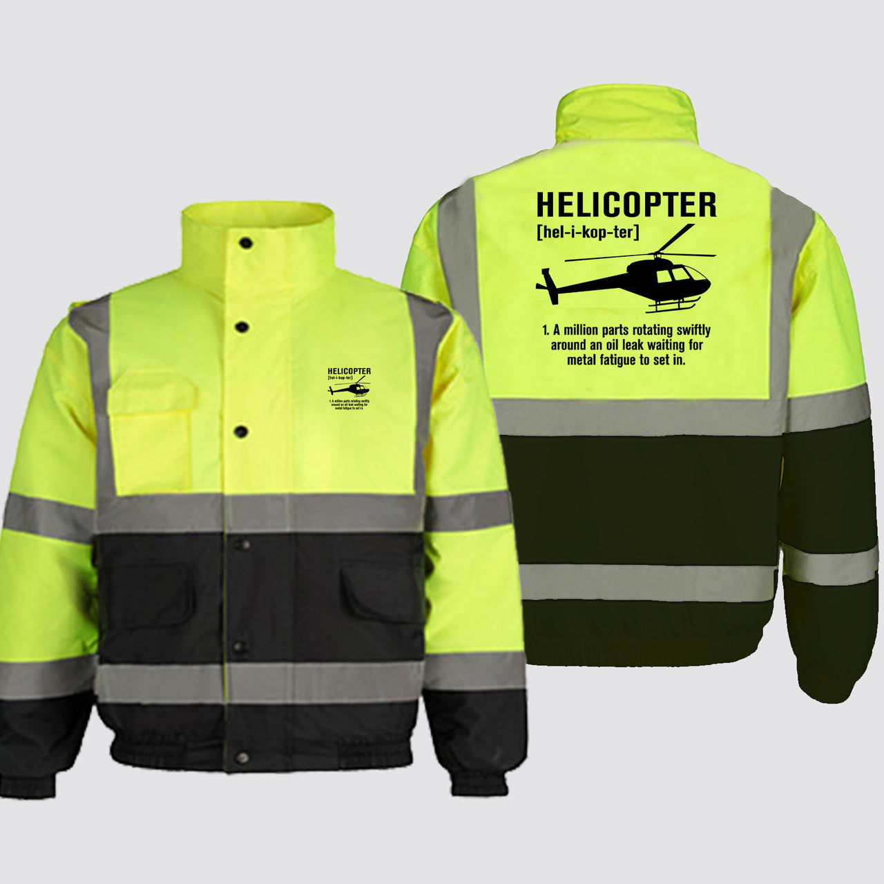 Helicopter [Noun] Designed Reflective Winter Jackets