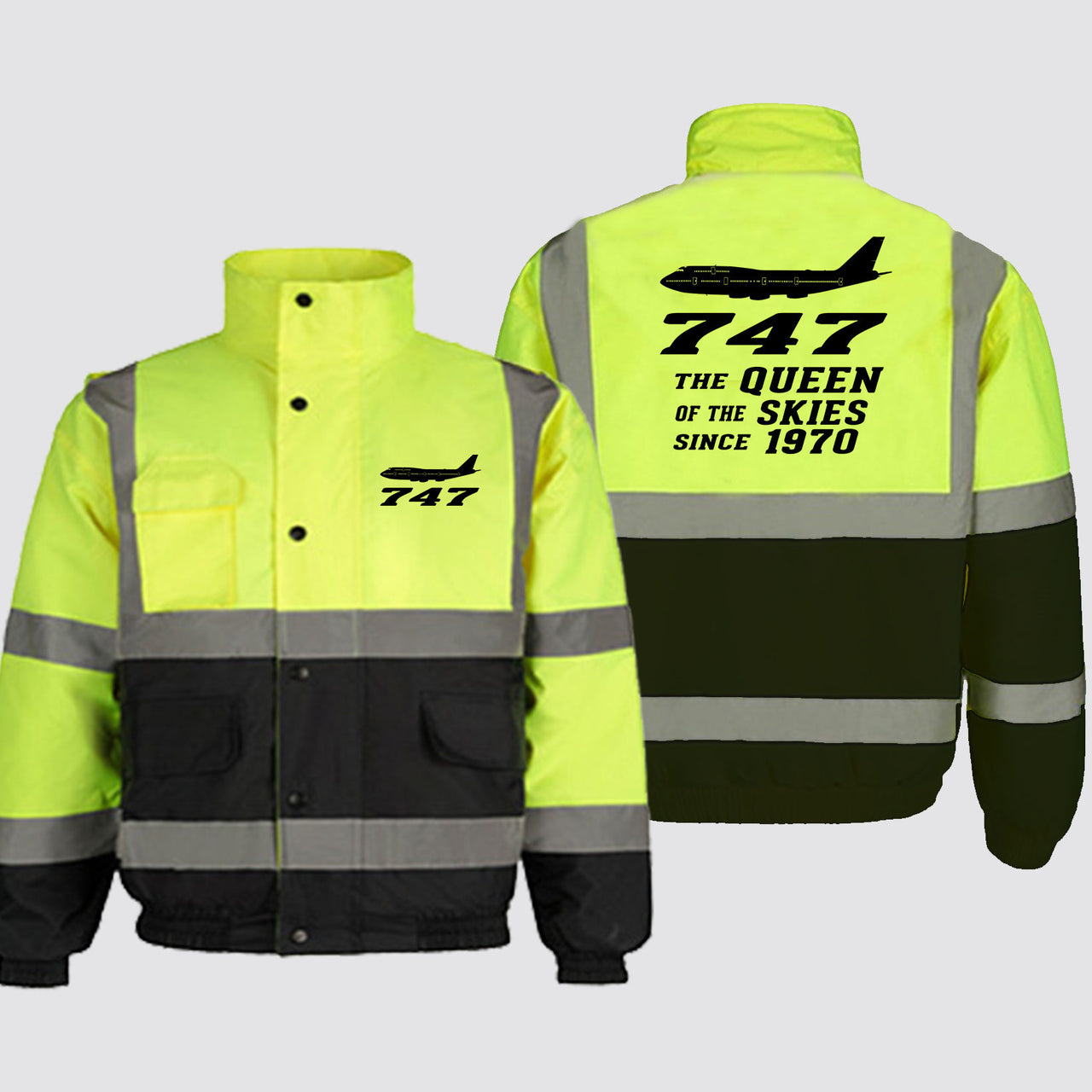 Boeing 747 - Queen of the Skies (2) Designed Reflective Winter Jackets