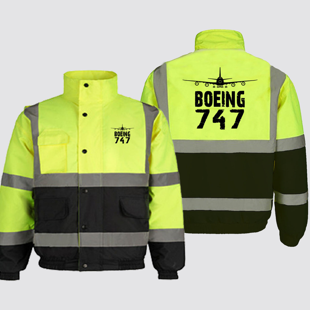 Boeing 747 & Plane Designed Reflective Winter Jackets
