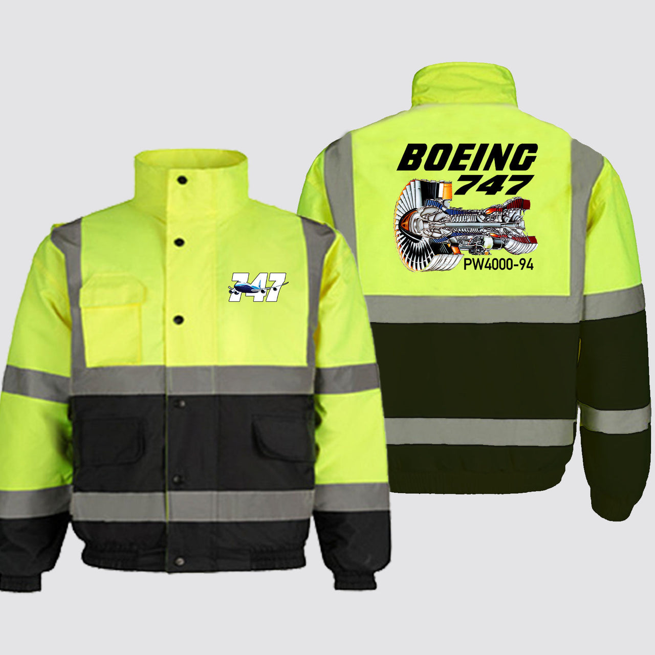 Boeing 747 & PW4000-94 Engine Designed Reflective Winter Jackets