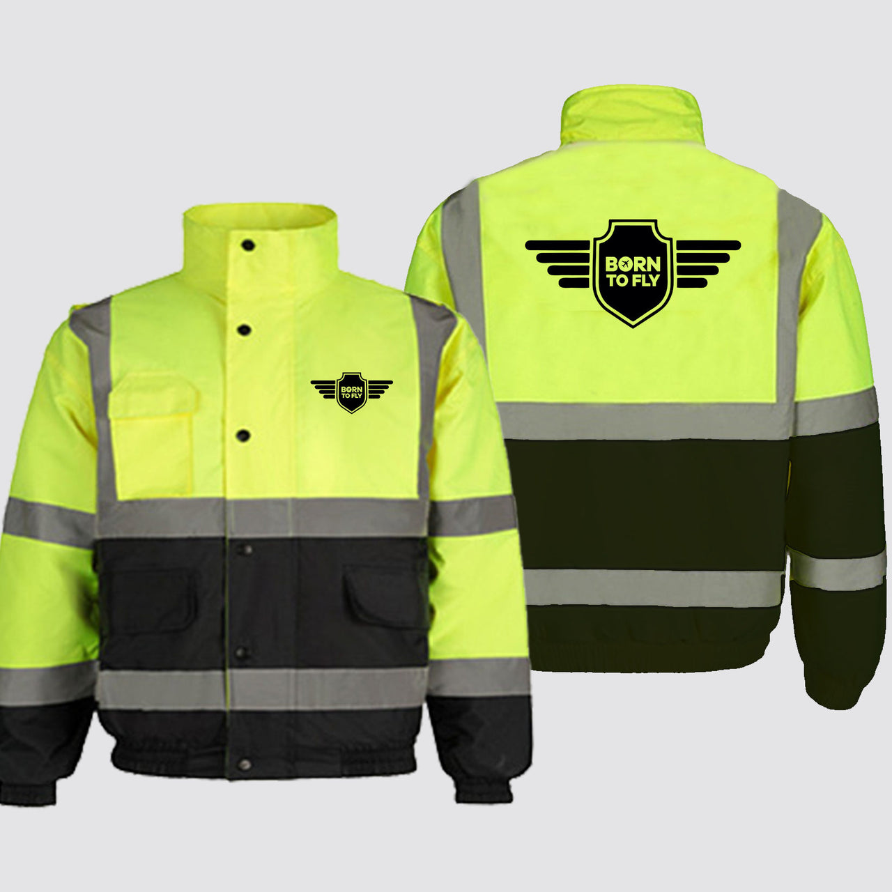 Born To Fly & Badge Designed Reflective Winter Jackets
