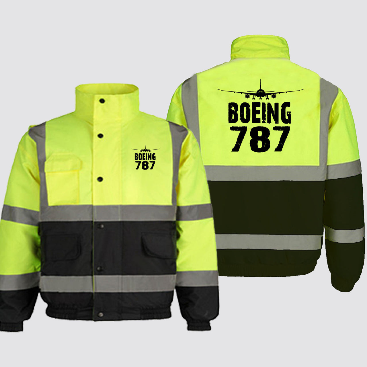 Boeing 787 & Plane Designed Reflective Winter Jackets