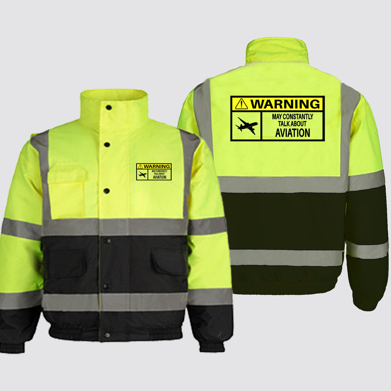Warning May Constantly Talk About Aviation Designed Reflective Winter Jackets