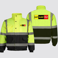 Thumbnail for Eat Sleep Fly (Colourful) Designed Reflective Winter Jackets