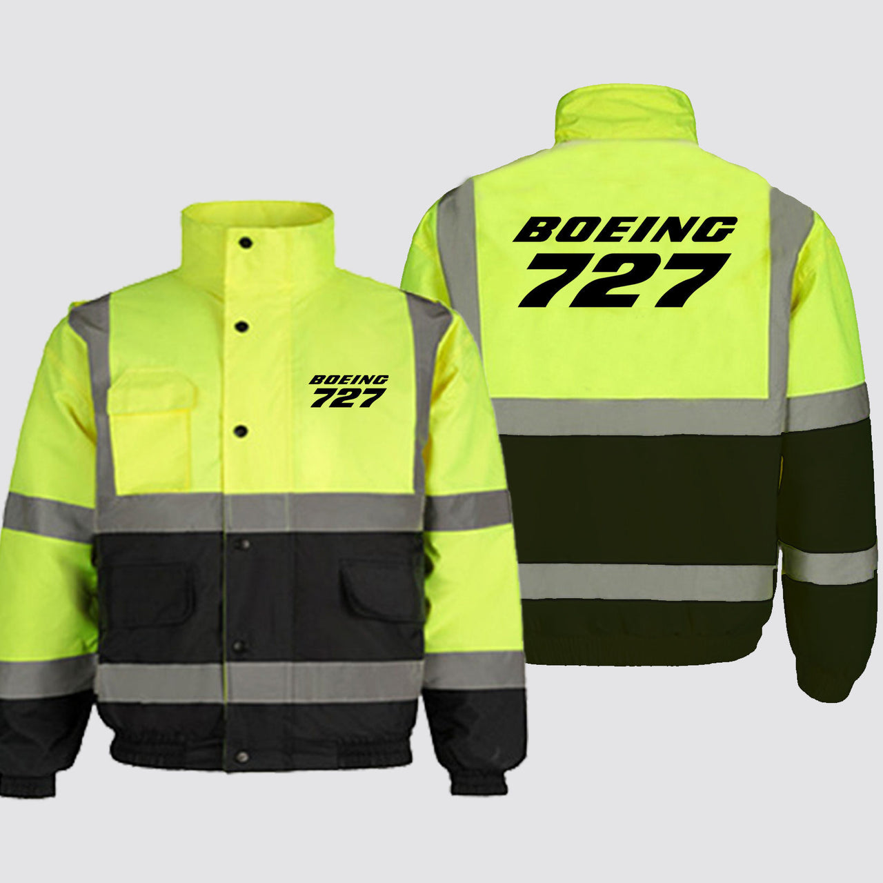 Boeing 727 & Text Designed Reflective Winter Jackets