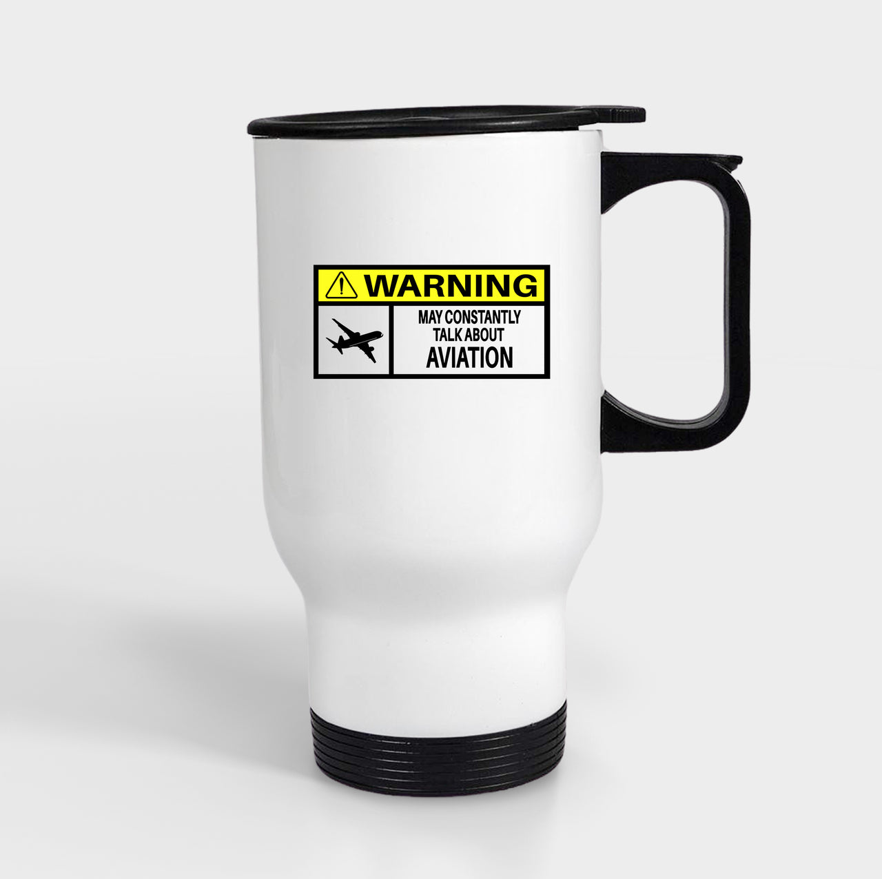 Warning May Constantly Talk About Aviation Designed Travel Mugs (With Holder)