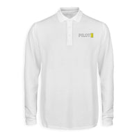 Thumbnail for Pilot & Stripes (2 Lines) Designed Long Sleeve Polo T-Shirts
