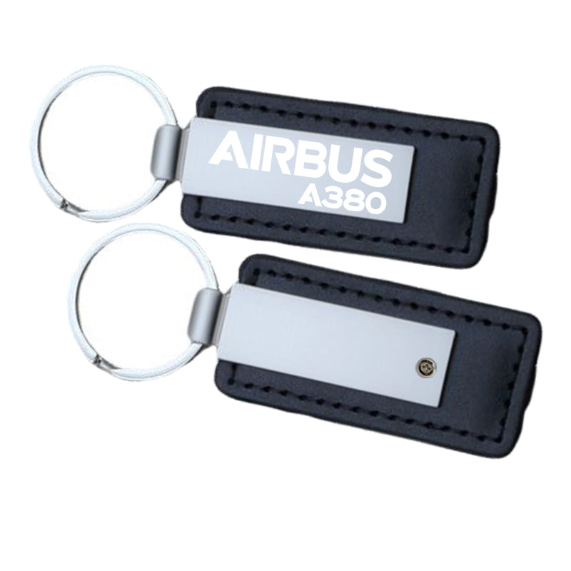 Airbus A380 & Text Faux Leather Key Chains