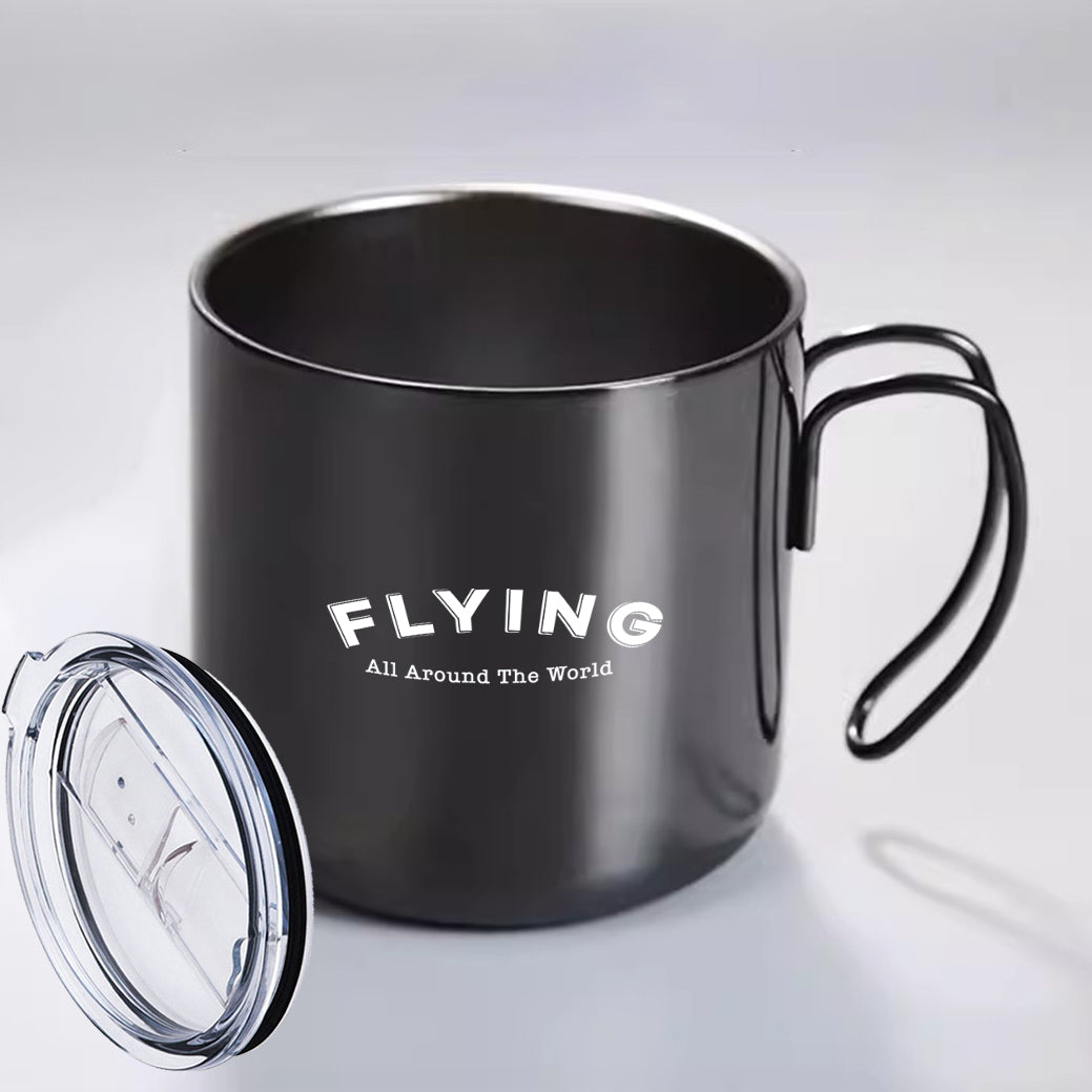 Flying All Around The World Designed Stainless Steel Portable Mugs