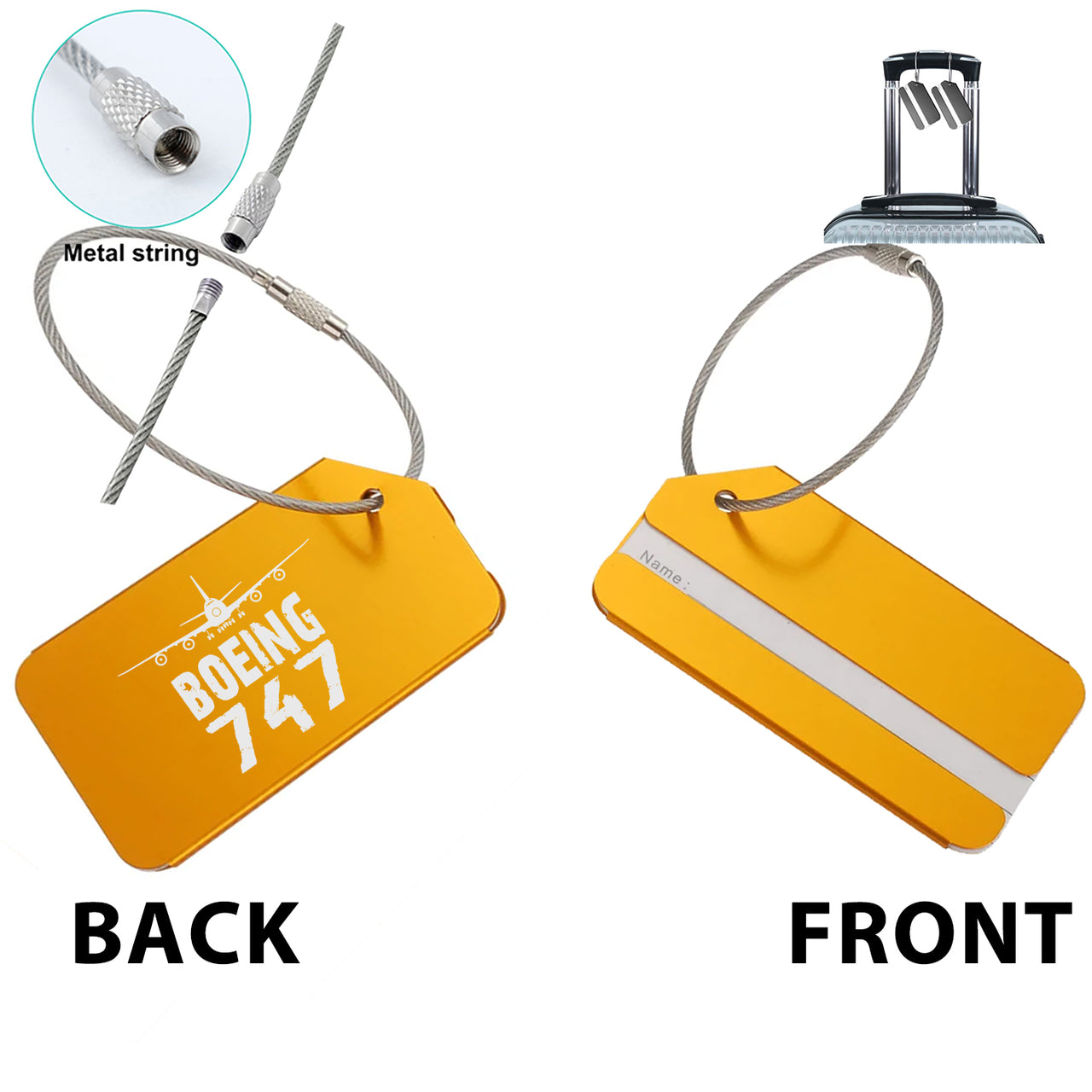 Boeing 747 & Plane Designed Fashion Metal Luggage Tags