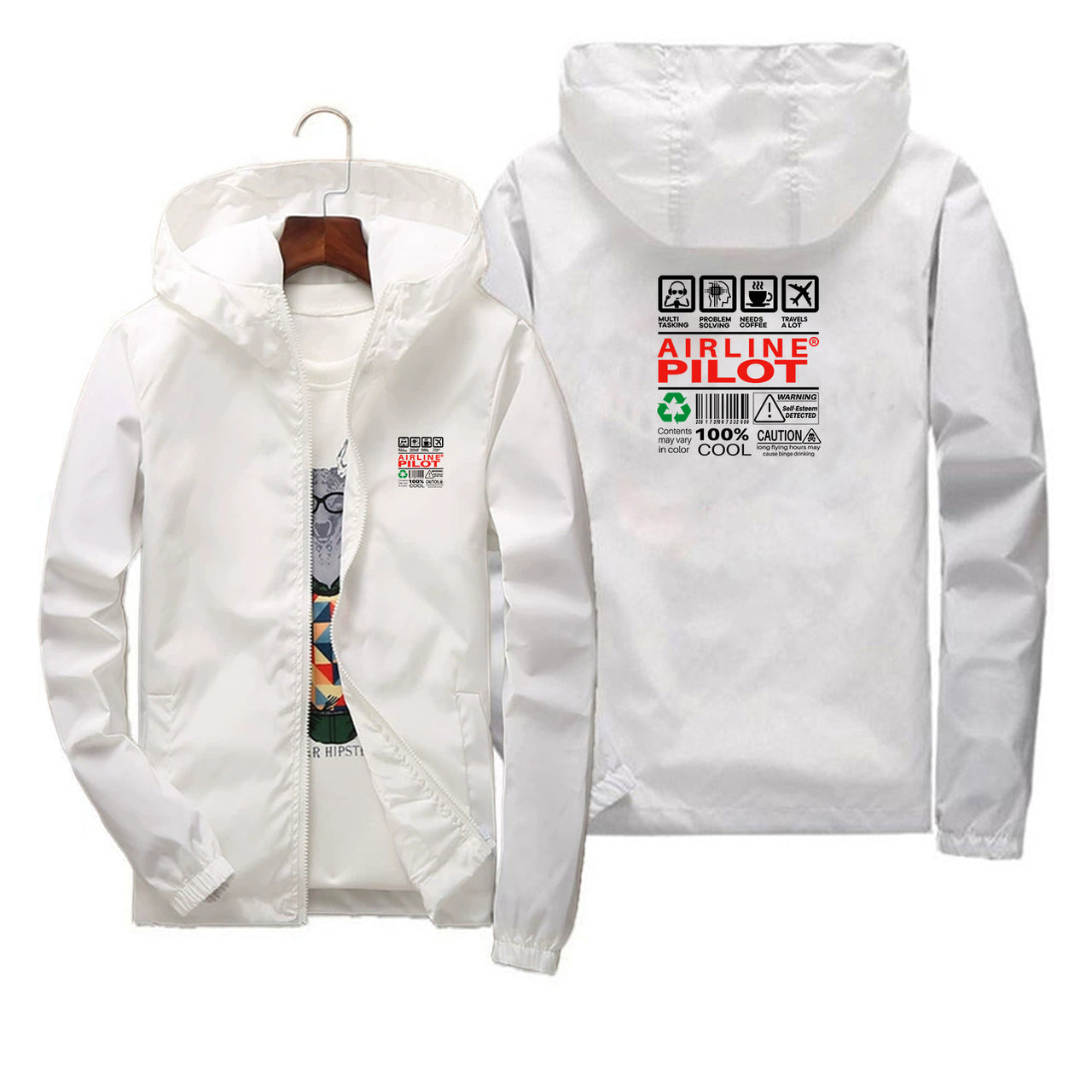 Airline Pilot Label Designed Thin Windbreaker Jackets