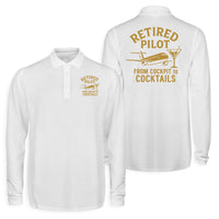 Thumbnail for Retired Pilot & Coctails Designed Long Sleeve Polo T-Shirts (Double-Side)
