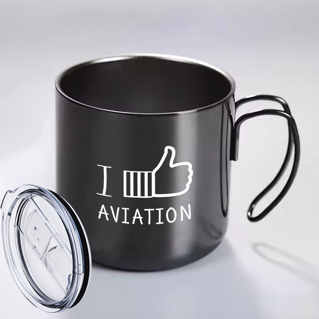 I Like Aviation Designed Stainless Steel Portable Mugs