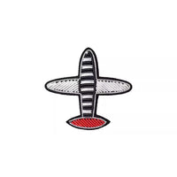 Thumbnail for Colourful Airplanes Shaped Black Embroidery Brooches