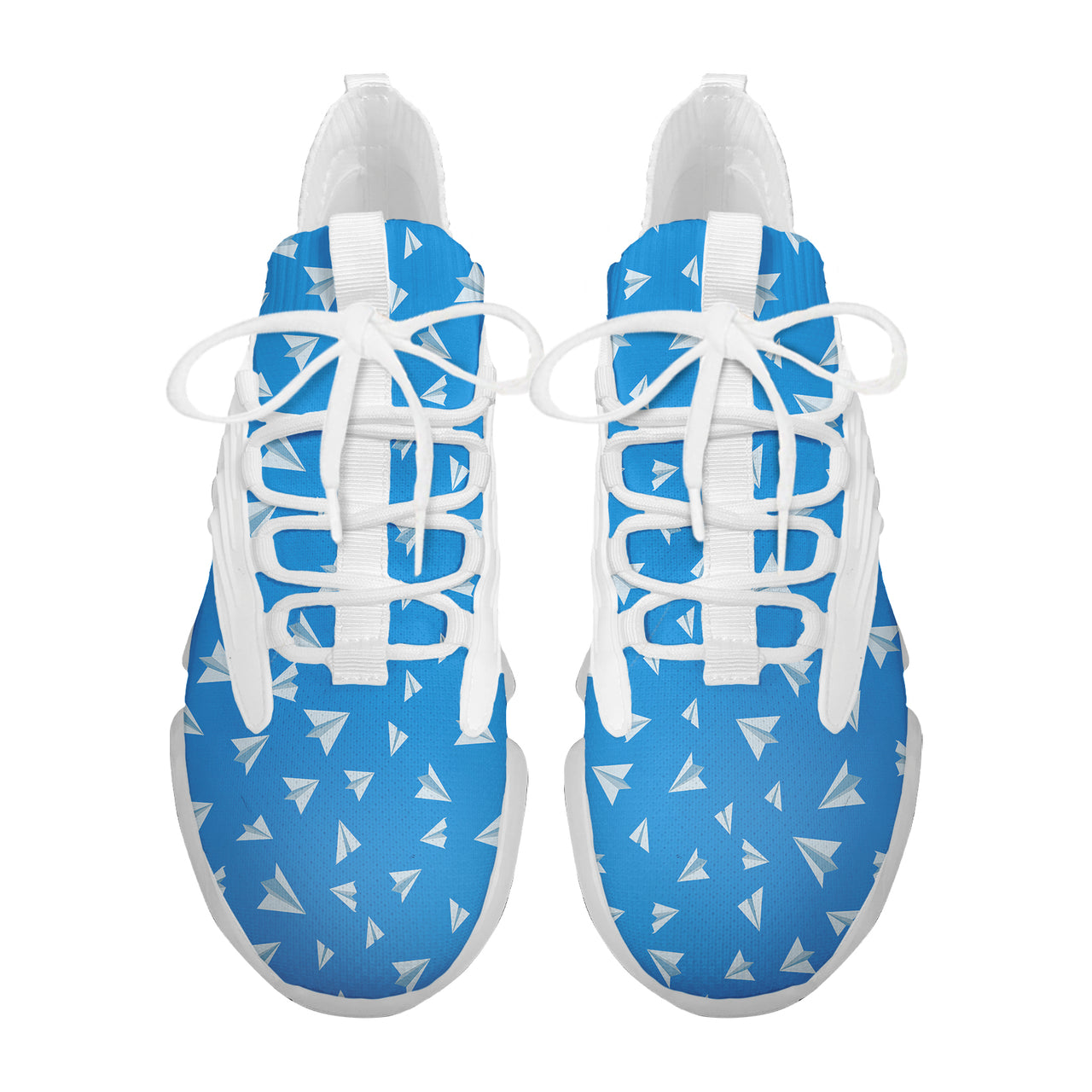 Paper Airplanes (Blue) Designed Fashion Running Shoes