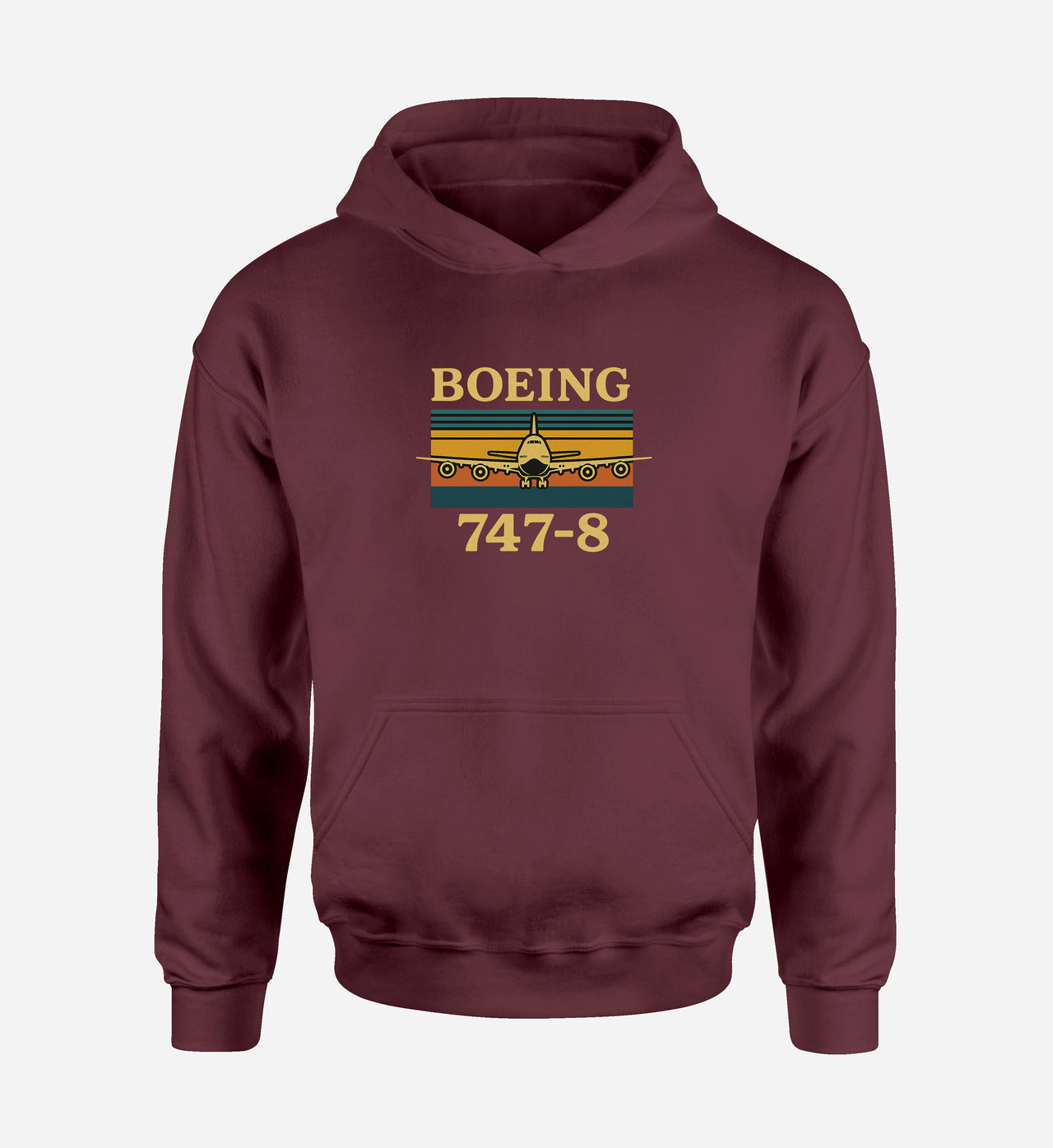 Retro Boeign 747-8 Designed Hoodies