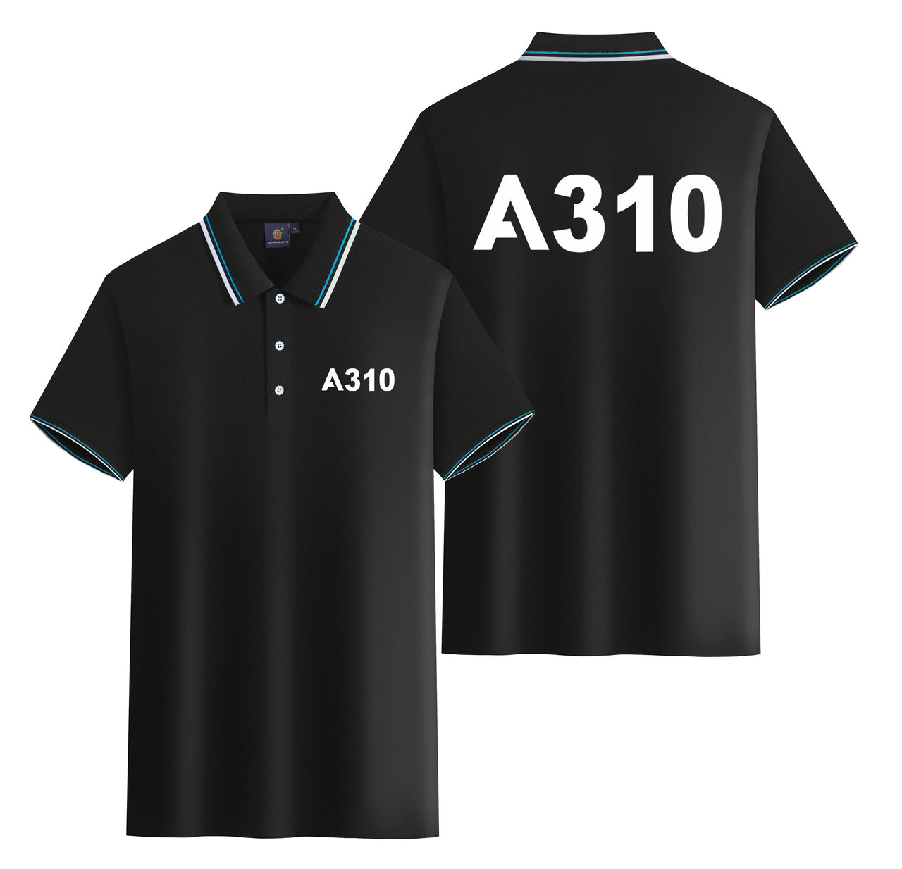 A310 Flat Text Designed Stylish Polo T-Shirts (Double-Side)