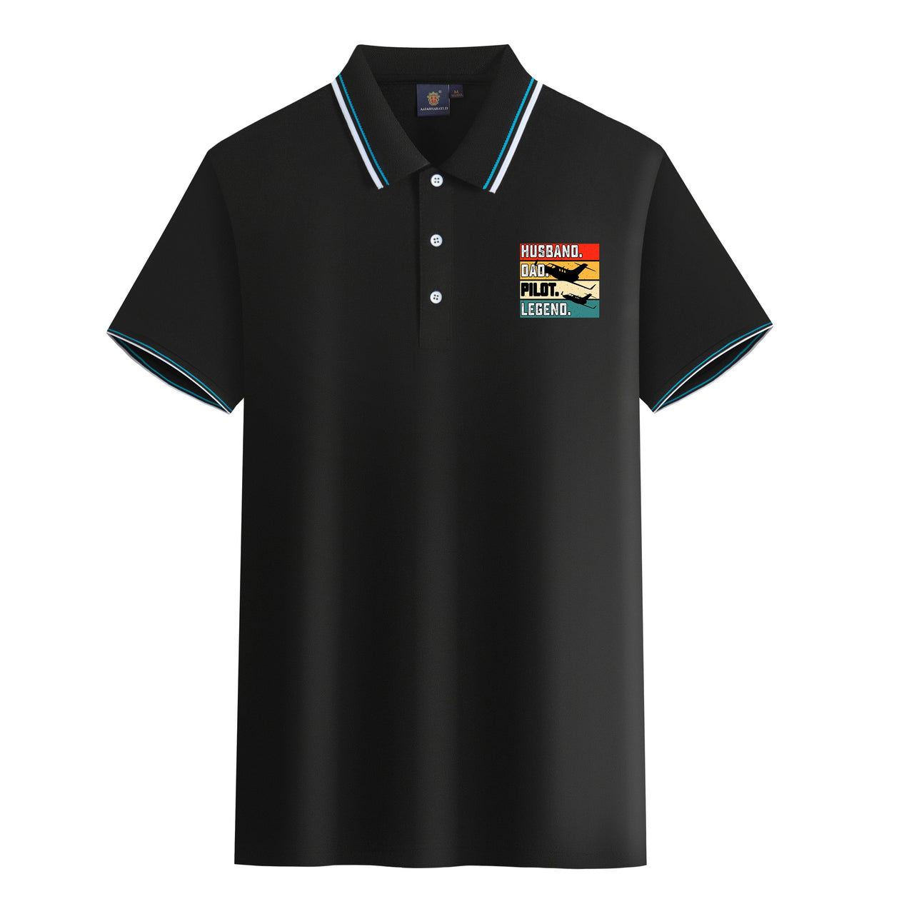 Husband & Dad & Pilot & Legend Designed Stylish Polo T-Shirts