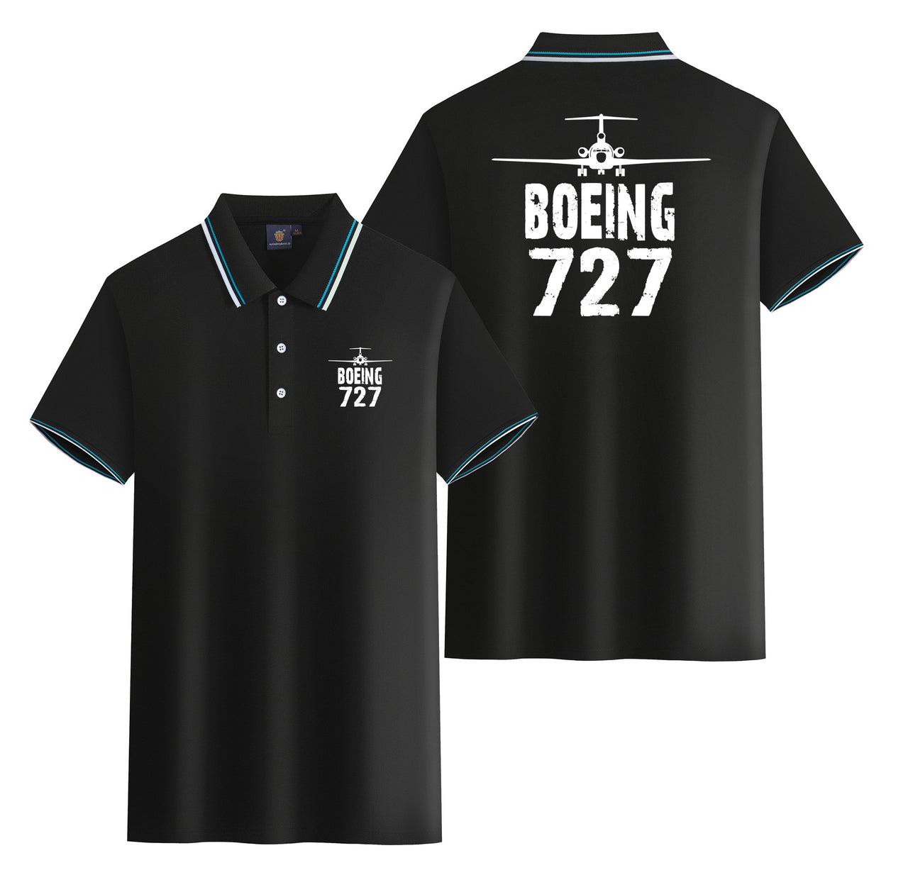 Boeing 727 & Plane Designed Stylish Polo T-Shirts (Double-Side)