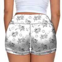 Thumbnail for Cartoon Planes Designed Women Yoga Shorts Pants