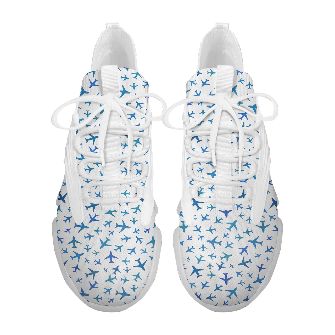 Many Airplanes White Designed Fashion Running Shoes
