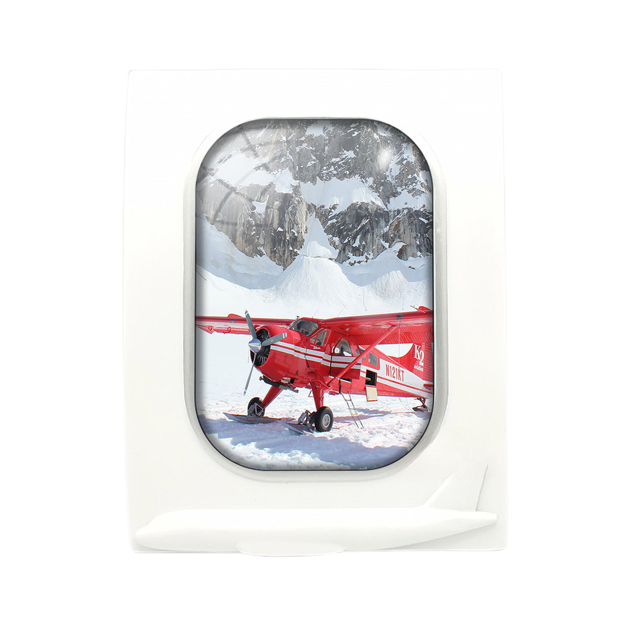 Amazing Snow Airplane Designed Airplane Window Photo Frame