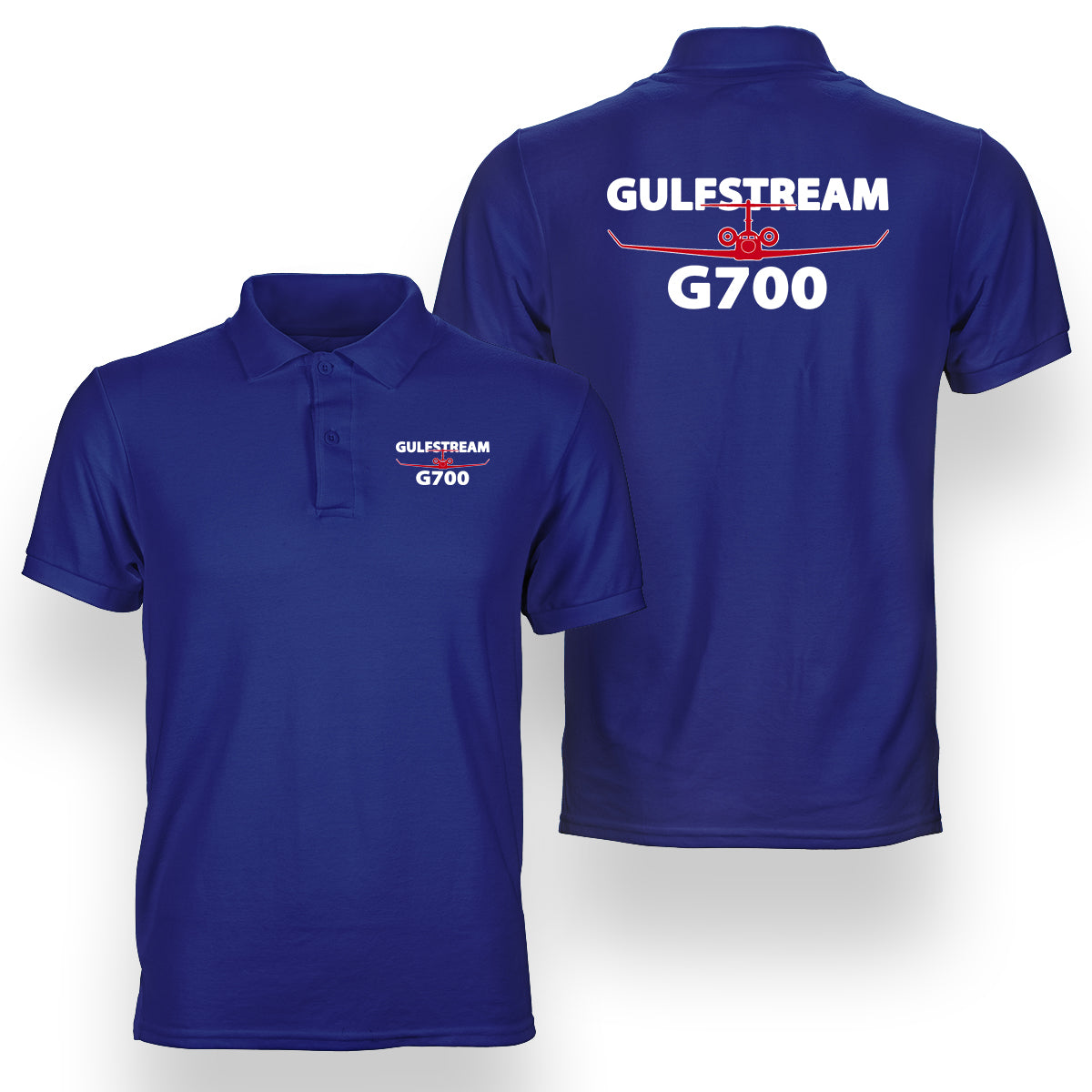 Amazing Gulfstream G700 Designed Double Side Polo T-Shirts