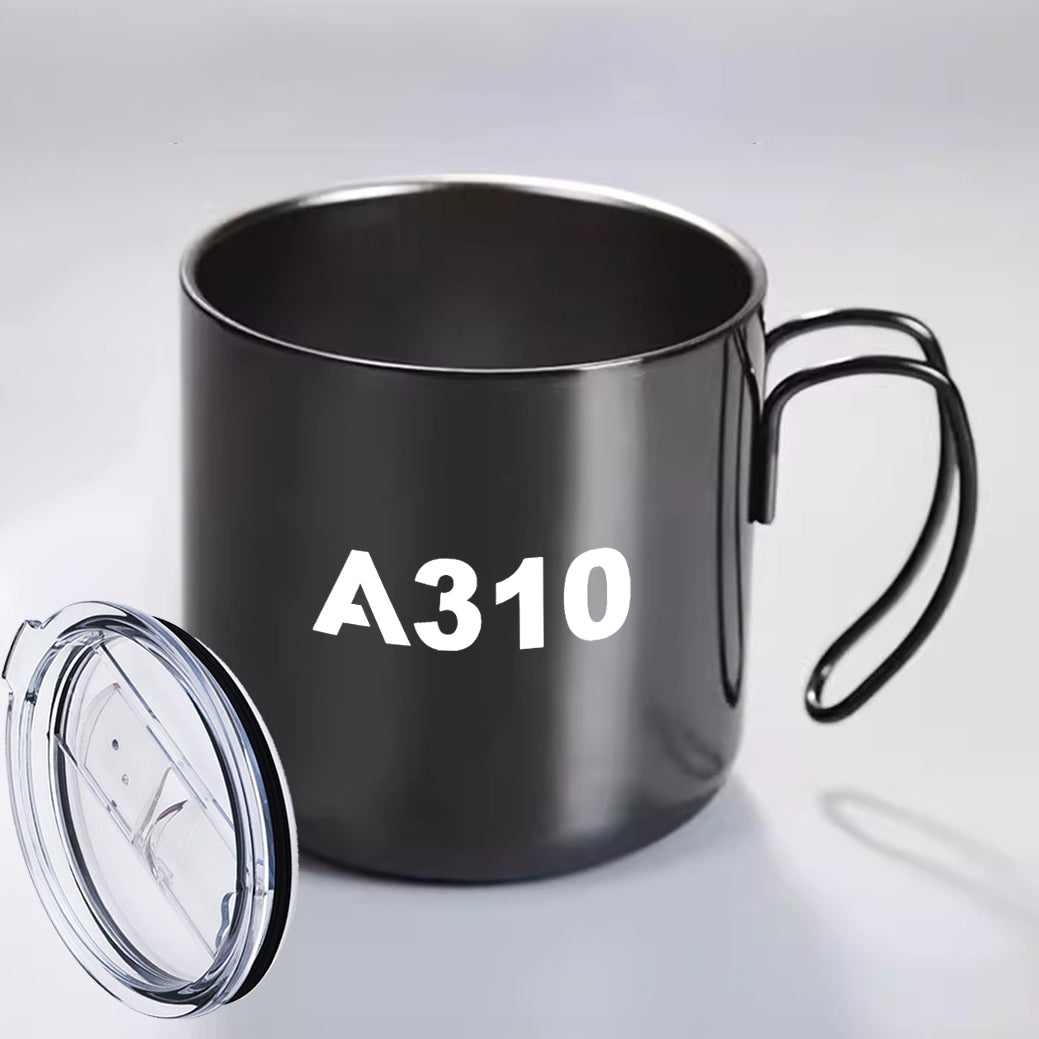 A310 Flat Text Designed Stainless Steel Portable Mugs