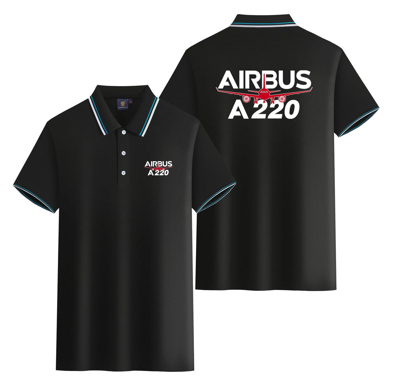 Amazing Airbus A220 Designed Stylish Polo T-Shirts (Double-Side)