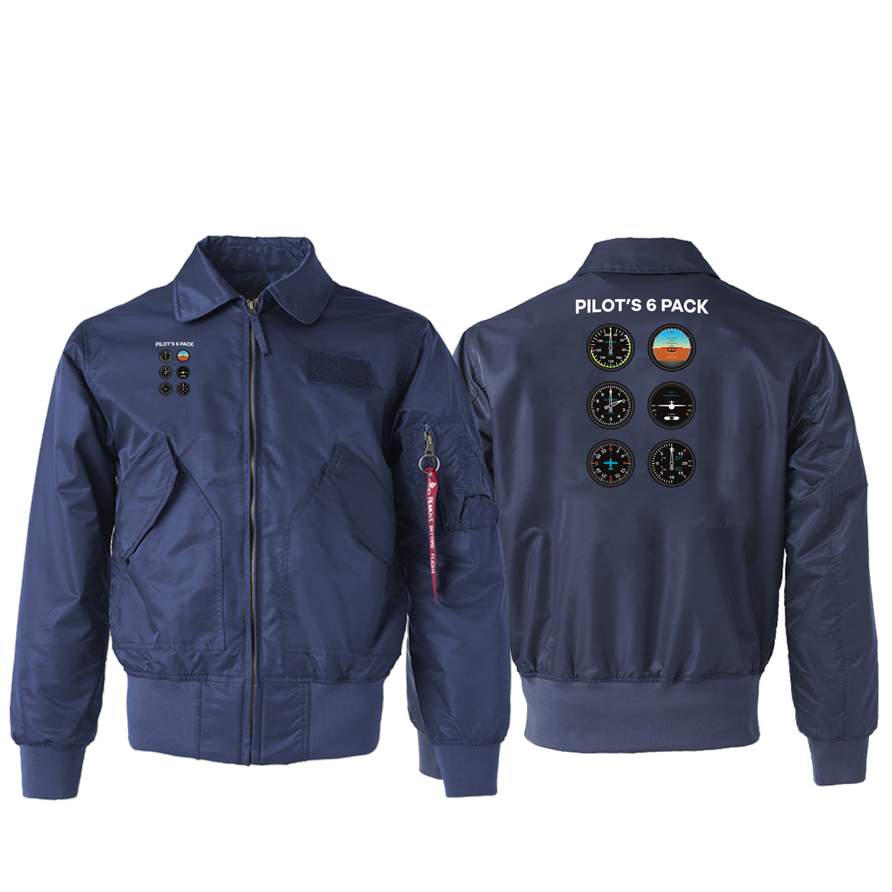 Pilot's 6 Pack Designed Embroidered Patch Attachable Jackets