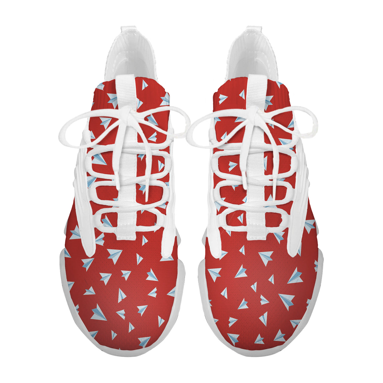 Paper Airplanes (Red) Designed Fashion Running Shoes