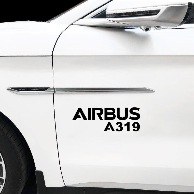 Airbus A319 & Text Designed Car Sticker