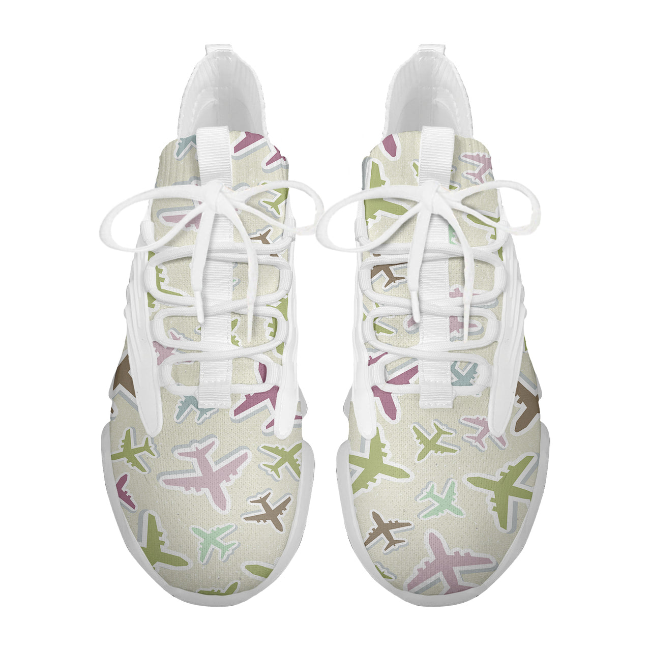 Seamless 3D Airplanes Designed Fashion Running Shoes