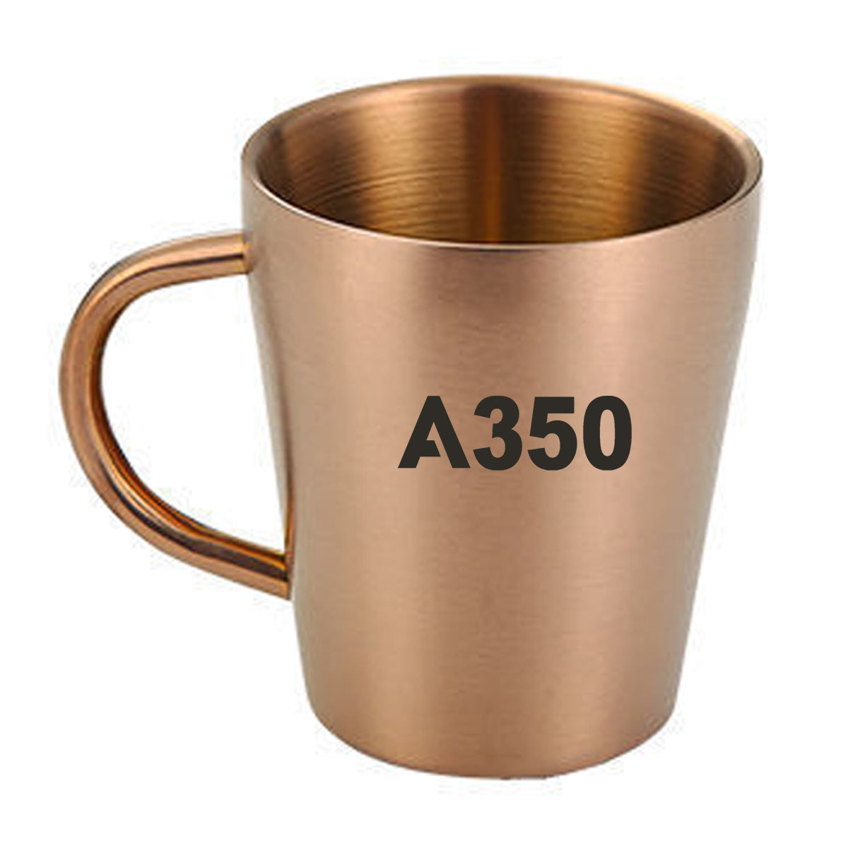A350 Flat Text Designed Stainless Steel Coffee Mugs
