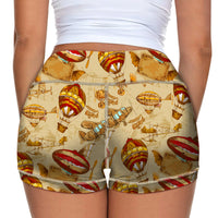 Thumbnail for Graphical Travel Designed Women Yoga Shorts Pants