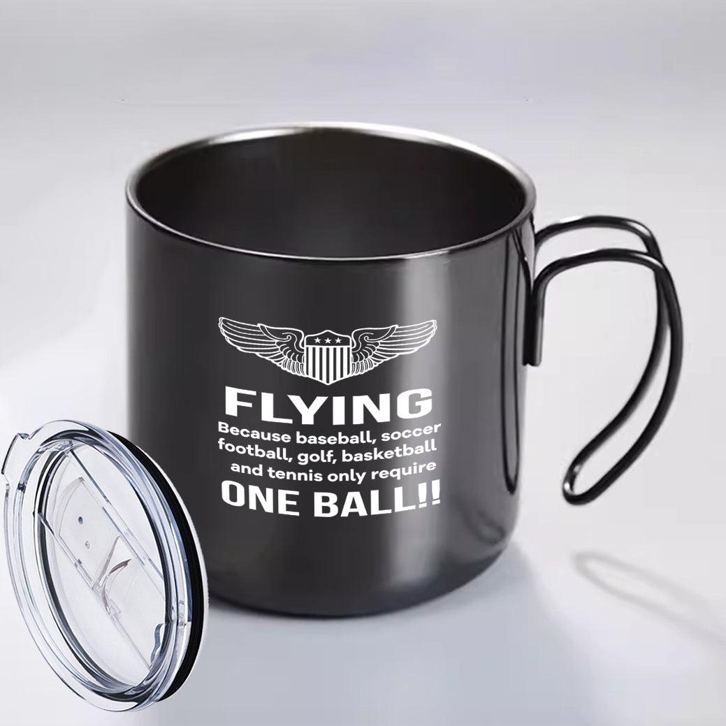 Flying One Ball Designed Stainless Steel Portable Mugs